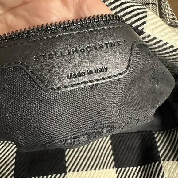 Stella McCartney Black and White Plaid Satchel - Picture 11 of 13